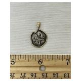 1700 Silver Spanish Cob Set In 14 Karat Gold Bezel