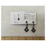 Amethyst & Marcasite Sterling Silver Earrings