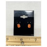 14 Karat Gold Orange Sapphire Earrings