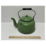 Vintage Green Enamel Teapot
