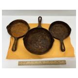 3 Cast Iron Pans