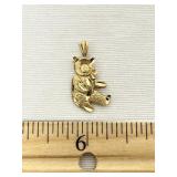 14 Karat Gold Teddy Bear Necklace Pendant