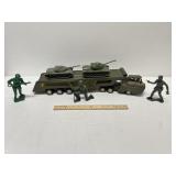 Pressed Steel Army Car Carrier & Vintage Army Toys