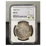1885O Morgan Dollar NGC MS 63