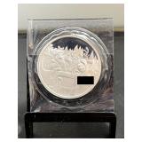Santa & Naughty Reindeer 1 Oz Silver Round #112/25