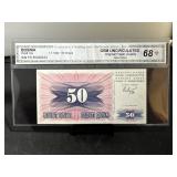 Bosnia 50 Sonata Note CGA Gem Uncirculated 68