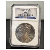 1989 American Silver Eagle NGC MS 69