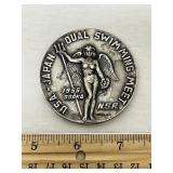 1955 USA Japan Dual Swimming Meet Medal Sterling S