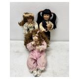 3 Assorted Vintage Dolls