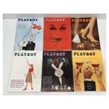 6 1959 Playboy Magazines
