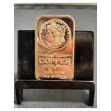 Morgan Dollar Design 1 Oz Copper Bar