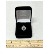 14 Karat White Gold Light Blue Gemstone Ring