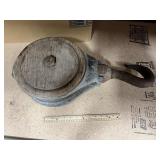 Antique Large Pulley with Hook