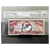 Disney Snow White Note CGA Gem Uncirculated 66