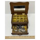 Jewelry Box with Assorted Costume Jewelry