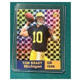 Tom Brady 1996 Michigan Gold Prism Rookie Card