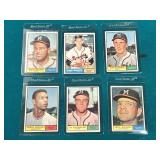 1961 Milwaukee Braves 6 Card Lot