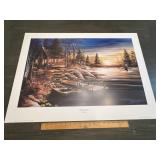 David Krech 'Peaceful Haven' Cabin Wildlife Print