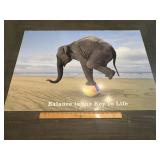 'Balance Is The Key To Life' Elephant Poster
