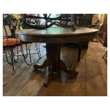 Round Wood Pedestal Table