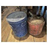 2 Vintage Metal Pails Or Containers