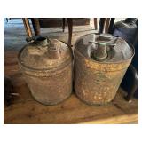 2 Vintage Metal Fuel Cans