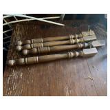 4 Turned Wood Table Legs