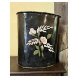 Black Floral Metal Tin