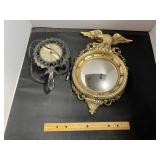 Ornate Wall Clock And Mirror Lot
