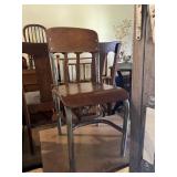 Antique Wood School Chair Desk