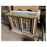 Carved 2 Door Record Cabinet