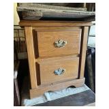 Oak 2 Drawer Nightstand
