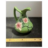 Green Floral Pottery Vase