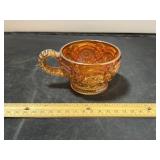 Amber Carnival Glass Creamer Sugar