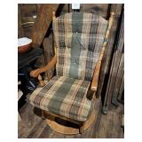 Plaid Upholstered Rocker Glider Chair