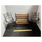 Miniature Patio Bench And Chair Set