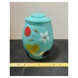Turquoise Floral Cookie Jar