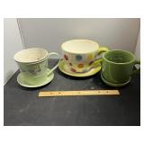 Oversized Teacup Planter Lot