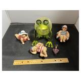 Frog And Summer Figurine Decor Lot