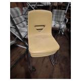 3 Beige Metal Chairs
