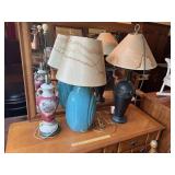 3 Assorted Ceramic Table Lamps