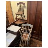4 Assorted Small Wood Chairs