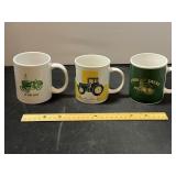 3 John Deere Coffee Mugs