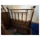 Antique Brass Tone Metal Bed Frame