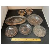 Pressed Glass Serving Dish Lot