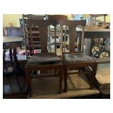 2 Vintage Wood Dining Chairs