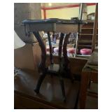 Dark Wood Pie Crust Side Table