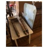 3 Turned Wood Furniture Legs & White Table