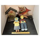 Folk Art Wood Decor Lot