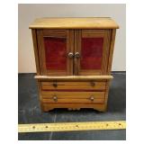 Small Wood Jewelry Cabinet Hutch